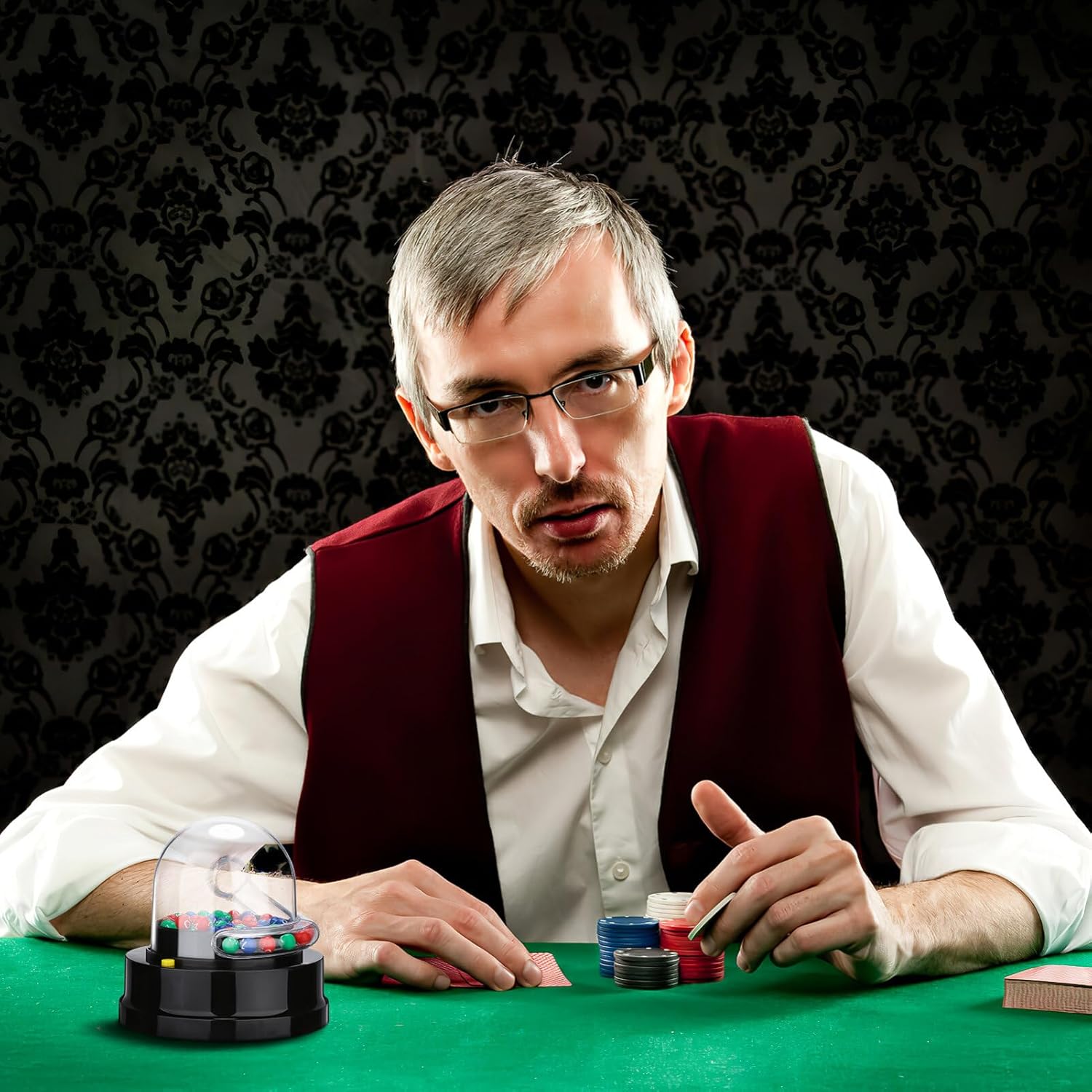 Lucky Slot Machine Electric Lotto Ball Machine Electric Shake Lucky Ball Machine Machine Portable Bingo Machine Cage Game with Balls Fortunate Number