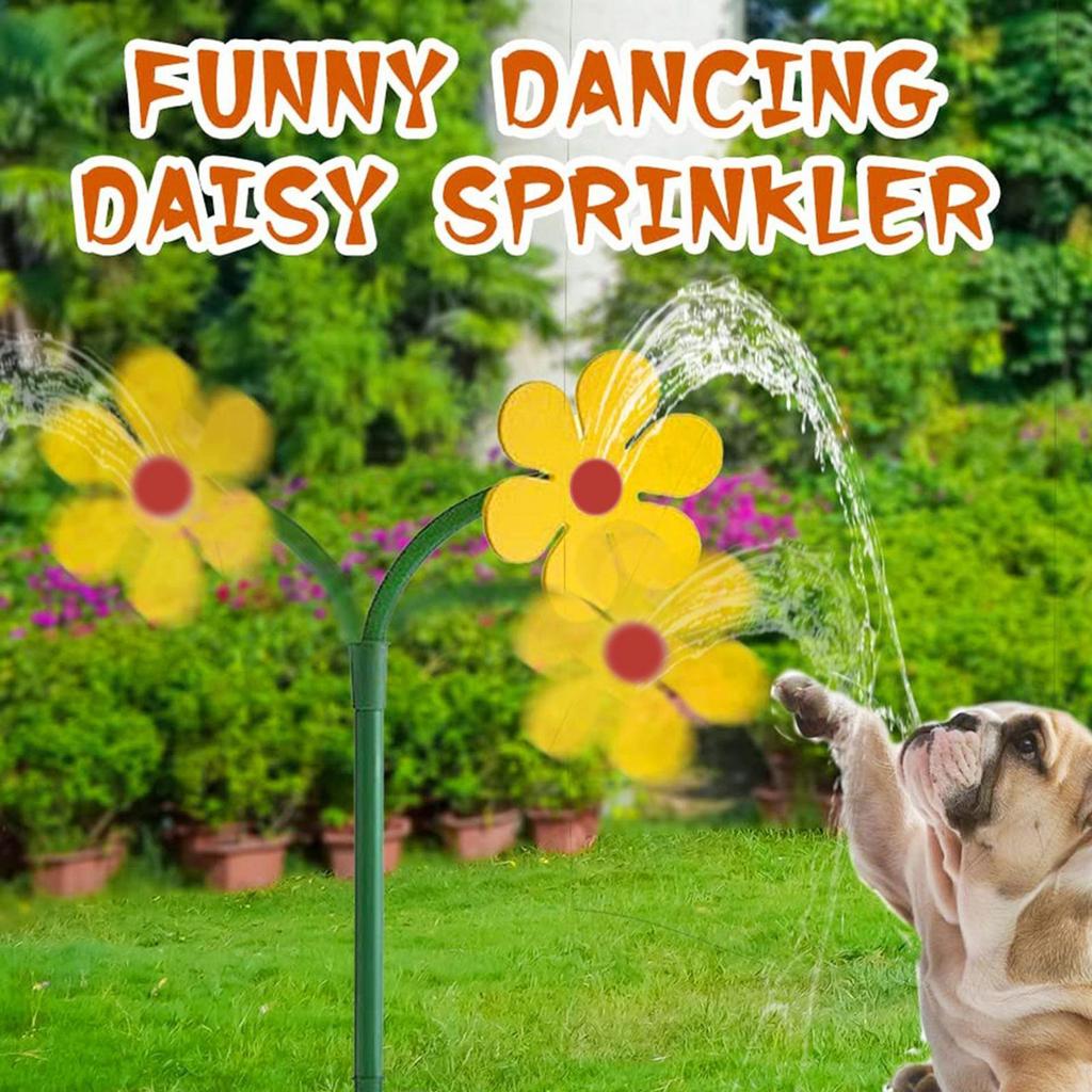 Crazy Spin Sprinkler Flower Shape Dancing Daisy Sprinklers 360 Rotating Water Spray for Yard Lawn Watering Garden Decor