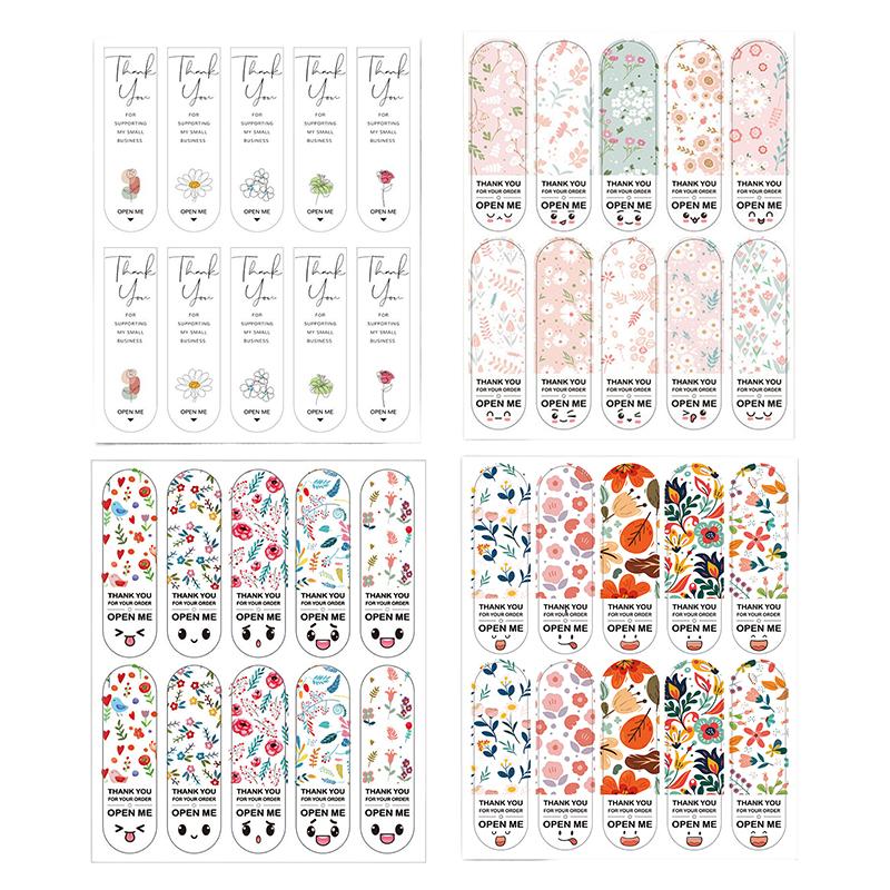 100pcs New Thank You For Your Order Stickers 2*7cm Gift Box Package Sealing Labels For Small Business Stationery Sticker