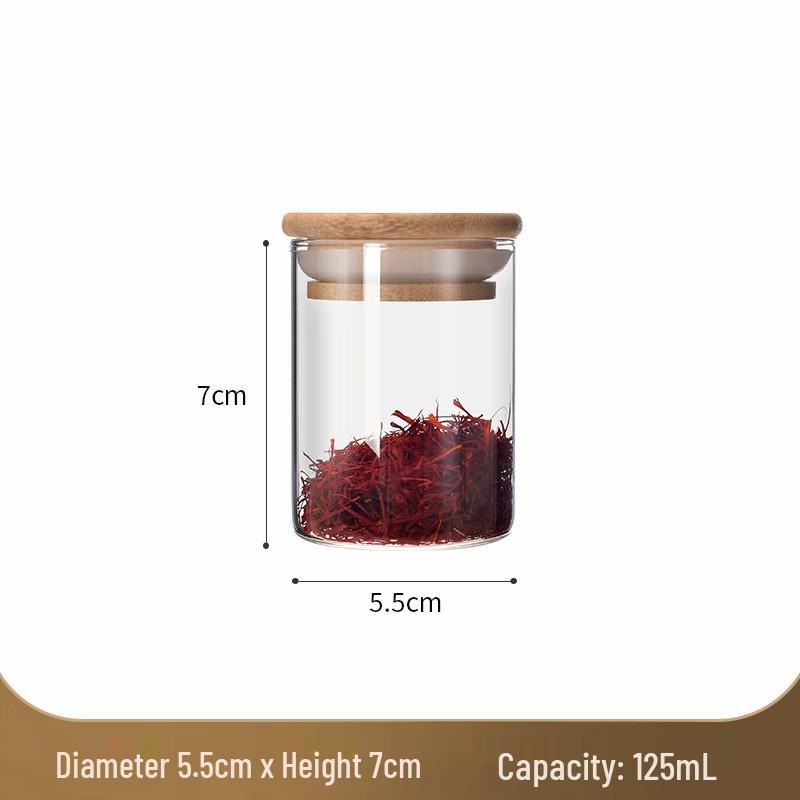 Food Grade Glass Storage Jars with Lids - Tea and Grain Container Set