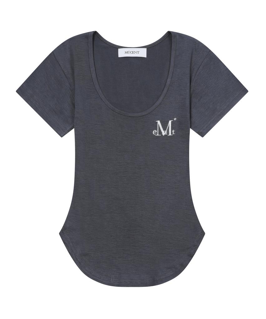MUCENT Muse Cut U-Neck Crop Rounded Short Sleeve T-Shirt (5 Colors)