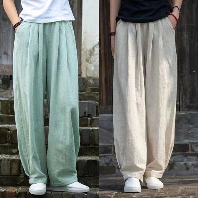 Cotton and Linen Lantern Pants Artistic Loose and Versatile Casual Long Pants Practicing Tai Chi Pants Women’s Trousers