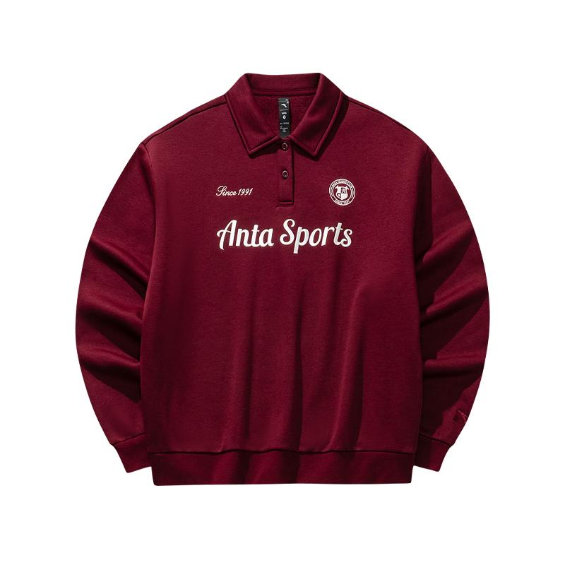 

Anta Super Lifestyle Series Loose 2026 Winter Campus Commuting Sweatshirt Women sweatshirt Ankara-Red 162618718U-2 XL