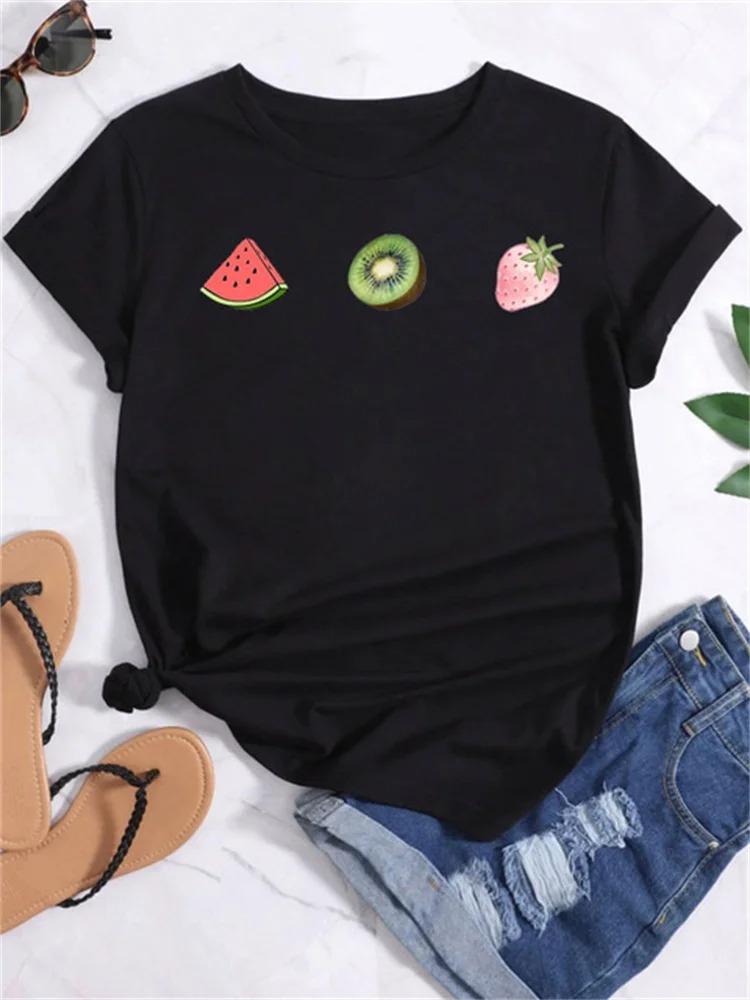 Summer Fruit Print Womens TShirt Collection Fun Vibrant Graphic Tees With Strawberry Watermelon Pineapple Avocado Designs