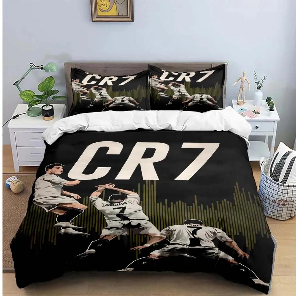 Cristiano Ronaldo Bedding Set Duvet Cover Pillow Case Single Double King Size Bed Set for Adult Boys Bedroom