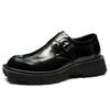Casual Leather Shoes Men'S Genuine Leather British Business Dress Buckle Monk Shoes Platform Heightening Shoes