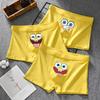 Men's Spongebob Yellow Cartoon Boxers - Pure Cotton Summer Underwear