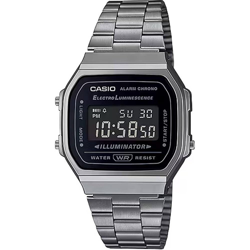 Casio G-Shock Unisex A168WGG-1BVT Digital Vintage Watch Silver
