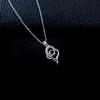 S925 Sterling Silver Hollow Heart Gemstone Necklace - Diamond Inlaid Romantic Gift, Women's Luxury Clavicle Chain.