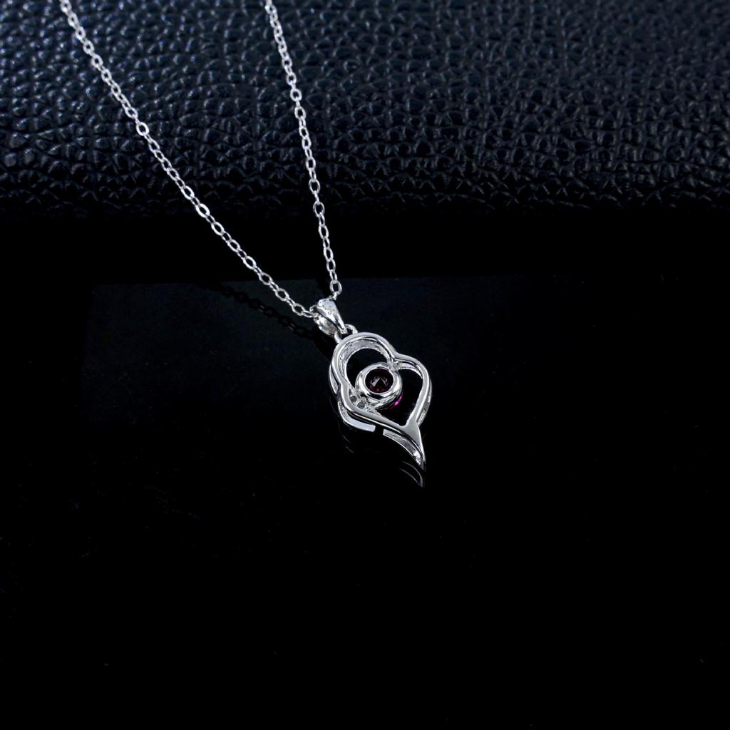 S925 Sterling Silver Hollow Heart Gemstone Necklace - Diamond Inlaid Romantic Gift, Women's Luxury Clavicle Chain.