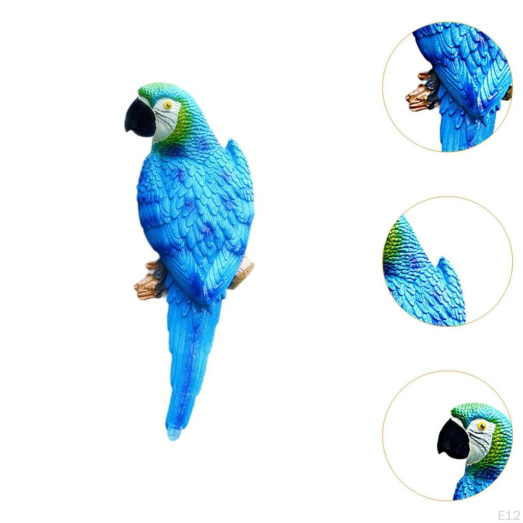 Resin Wall Bird Statue Birds Art Lawn Figurine Animal Ornament for Garden