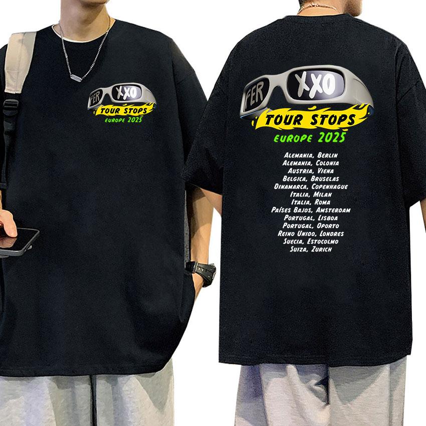 Rapper Feid Ferxxo 2024 Graphic T Shirt Mens Hip Hop Fashion High Quality TShirts Vintage Oversized Cotton Tshirt Streetwear