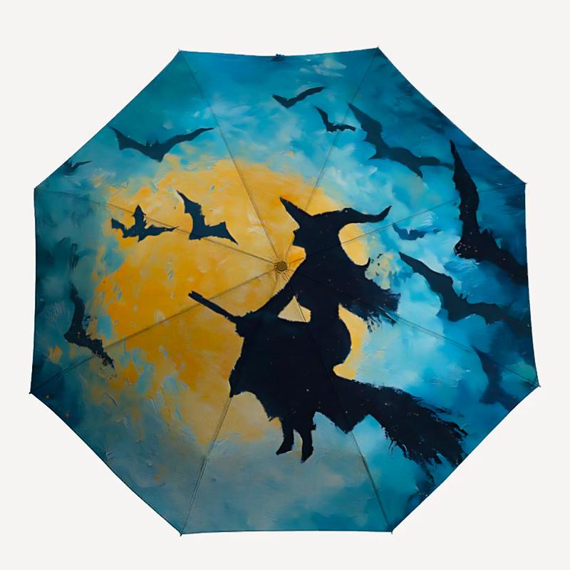 

1pc Witch Moon Automatic Open/close Umbrella, 8-Rib sturdy structure, Portable Travel Umbrella, Parties, Everyday Usel012