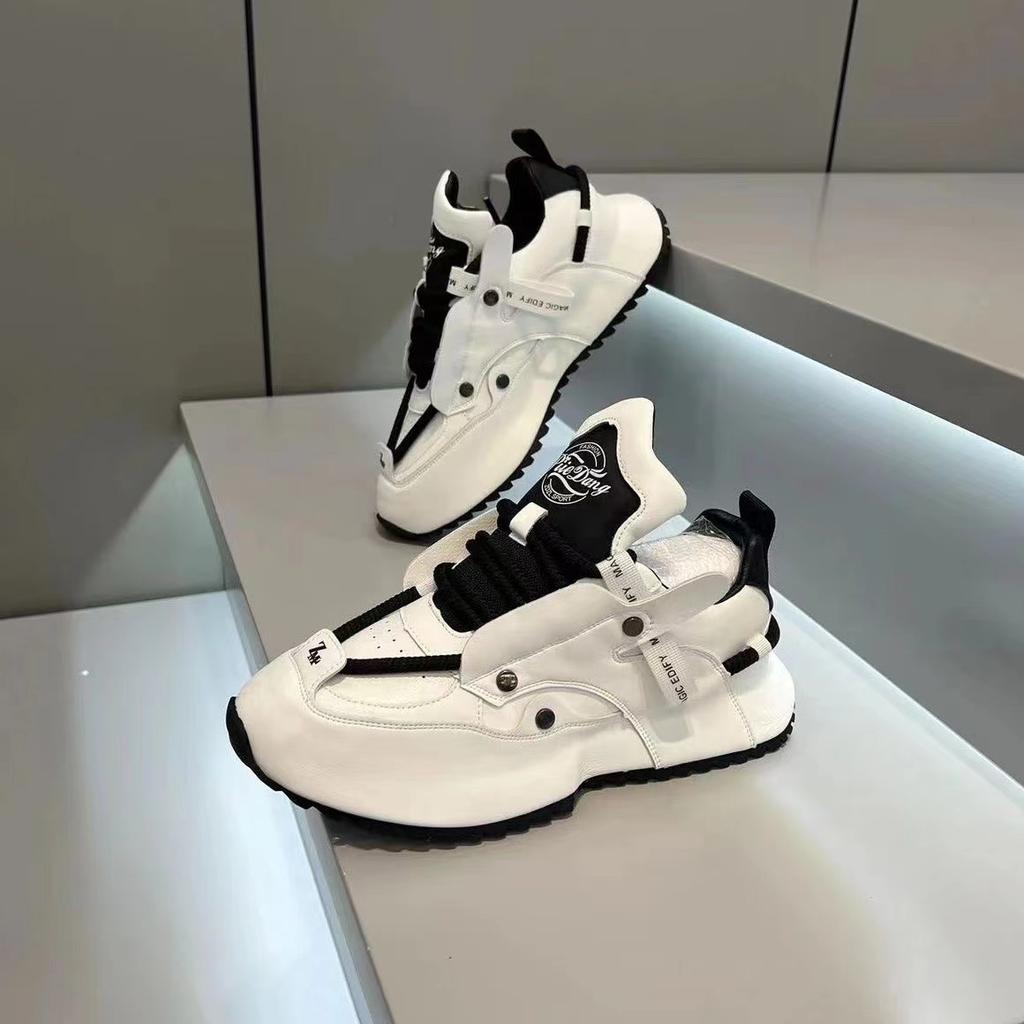 New Fashion Brand Designer Whtie Thick Bottom Casual Board Shoes for Men Flats Loafers Sports Walking Sneakers Zapatos Hombre
