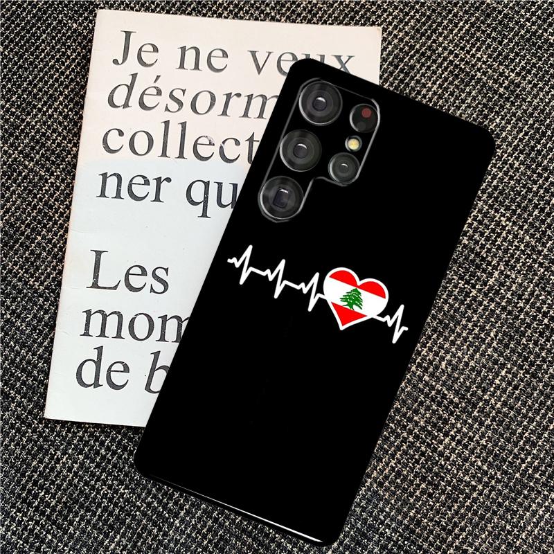 Libanesische Libanon Flagge Hülle Für Samsung Galaxy S24 S25 Ultra S20 S21 S22 S23 Ultra S9 S10 Plus S25 FE Rückabdeckung