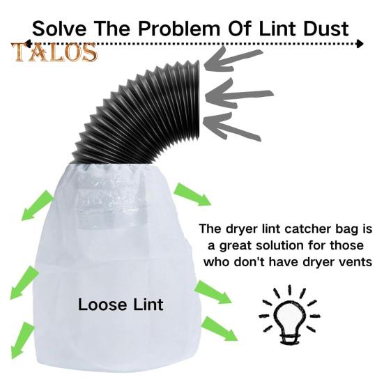3 Pcs Dryer Vent Lint Catcher Bag Dryer Lint Dust Bag Indoor Outdoor Lint Catcher Trap And Filter for Ventless Dryer Vent Capturing Lint And Dust