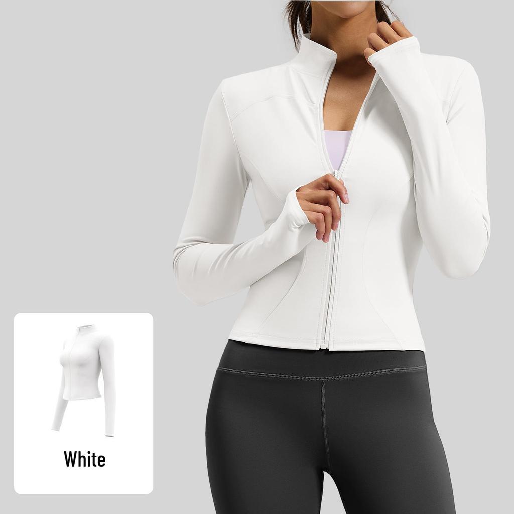 Women's Juyitang Stand-up Collar Yoga Jacket for Running & Cycling - Slimming, Elastic Fitness Top