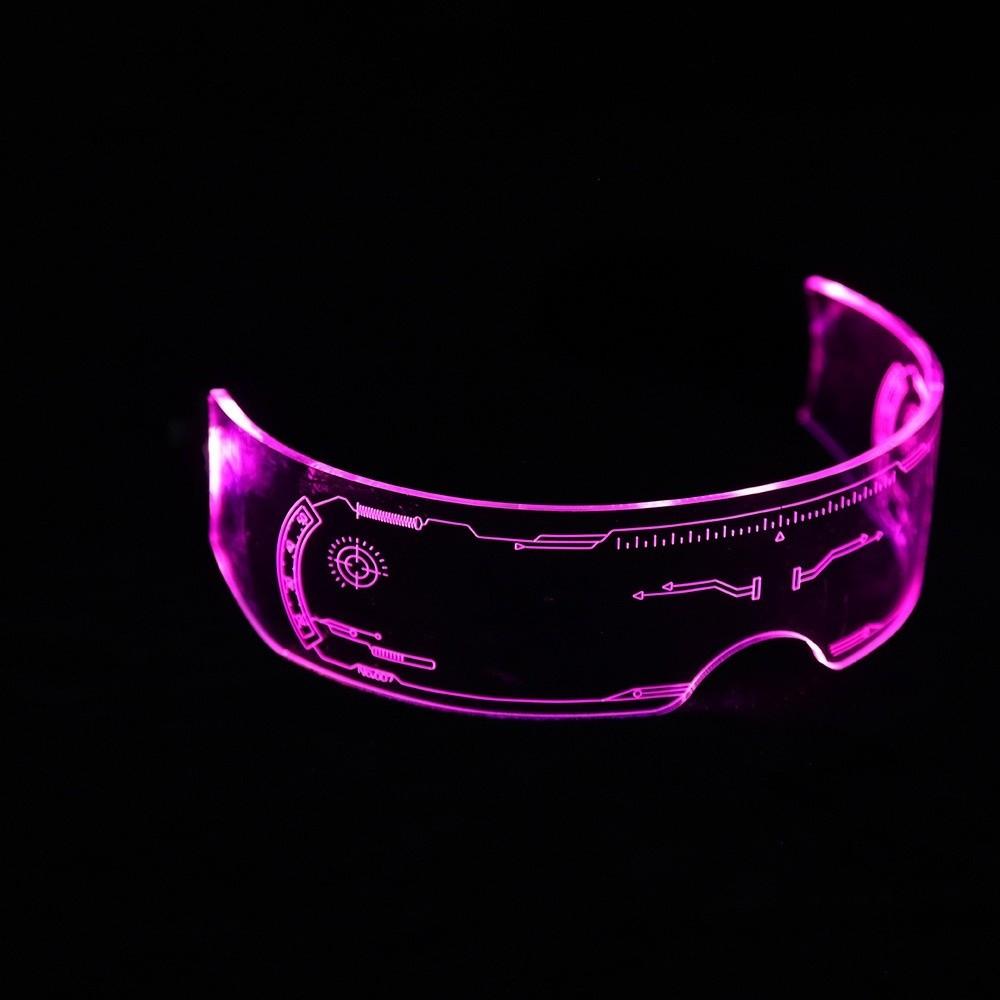 Colorful LED Luminous Glasses Acrylic Futurist Cyberpunk Glasses  Halloween Christmas