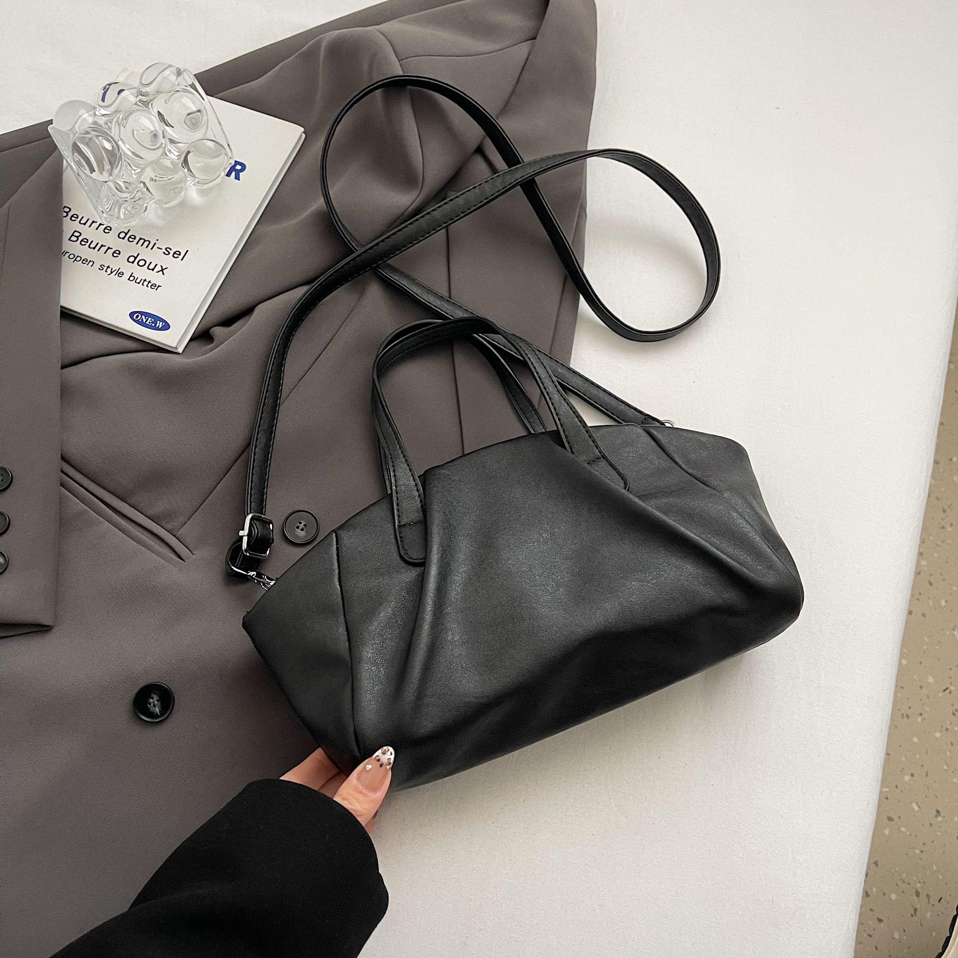 

Складная сумка-тоут кроссбоди в корейском стиле класса люкс - женская модная сумка большой вместимости чёрный