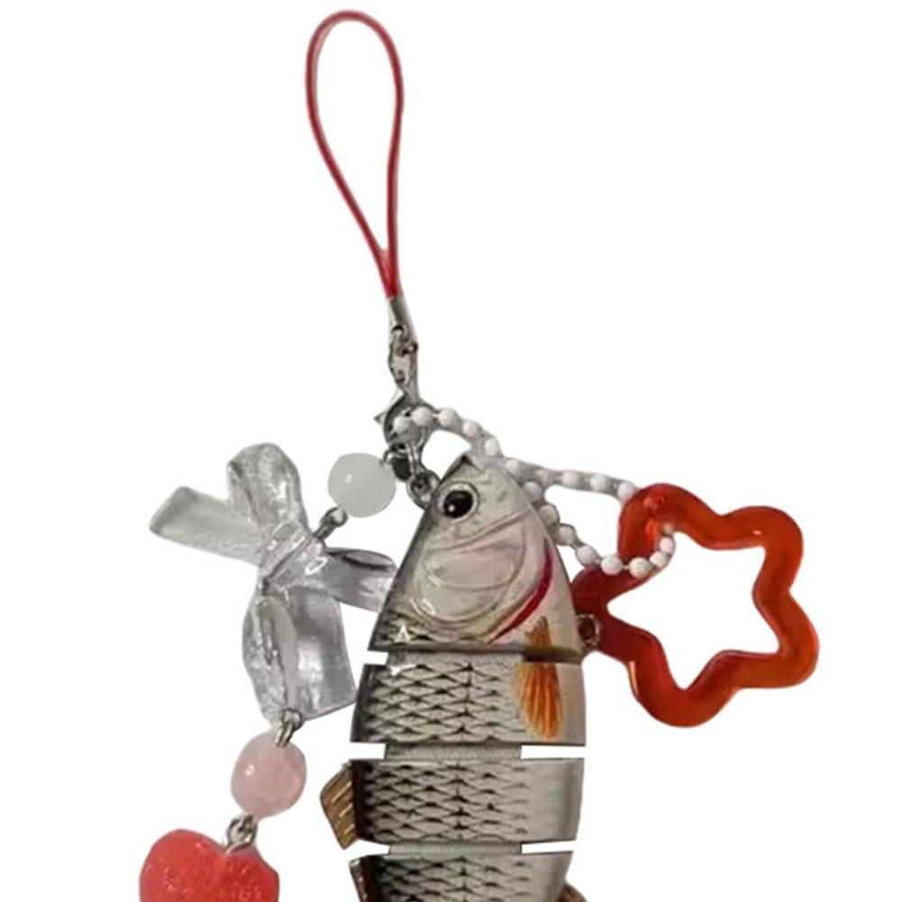 Handgefertigter Fisch-Schlüsselanhänger Niedlicher Acryl-Anhänger Handy-Lanyard Kreative Sternform Taschenzubehör Liebevolle Geschenke für Geburtstage Party