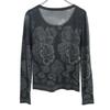ISSEY MIYAKE made in Japan Floral Long sleeve T-shirt 2 black Ron T Women Used