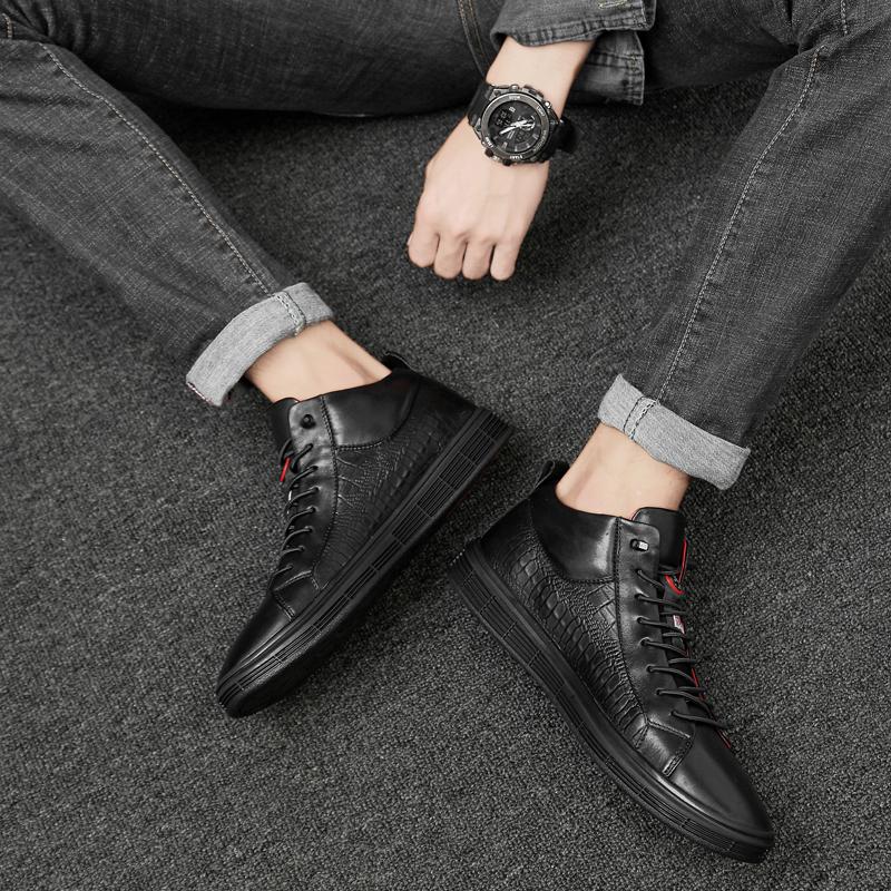 All-match Boots for Men Retro Genuine Leather Men's Boots High Quality Men's Shoes Brand Keep Warm Handmade New Sneakers