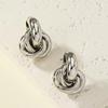 Fashionable Retro Double-Layer Wrapped Earrings With Textured Design, Versatile Earrings For Women'S Daily Wear.