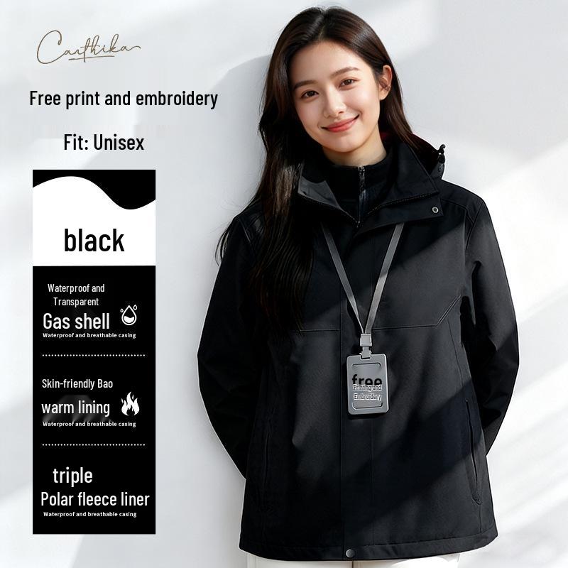 Custom Logo Waterproof Down Jacket - Thick Cotton Shell for Autumn/Winter Workwear