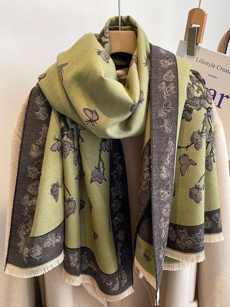 Luxury Cashmere Women Scarf Winter Animal Print Scarve Pashmina Mujer Female Foulard Bufanda Blanket Shawl Echarpe Pareo