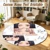 Round Rug Custom NameBLACKPINK Pattern Non Slip Carpet Home Floor Decor