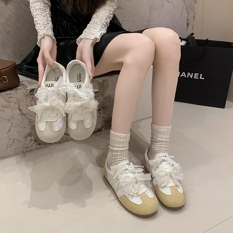 Niche flat-bottomed German training shoes women's 2025 summer new versatile mesh breathable casual sports shoes lace Forrest Gump shoes