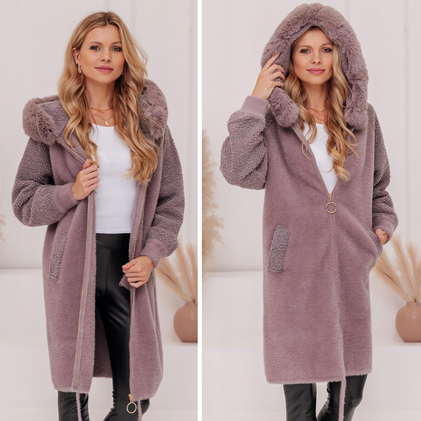 Long Warm Alpaca Sheepskin Wool Coat