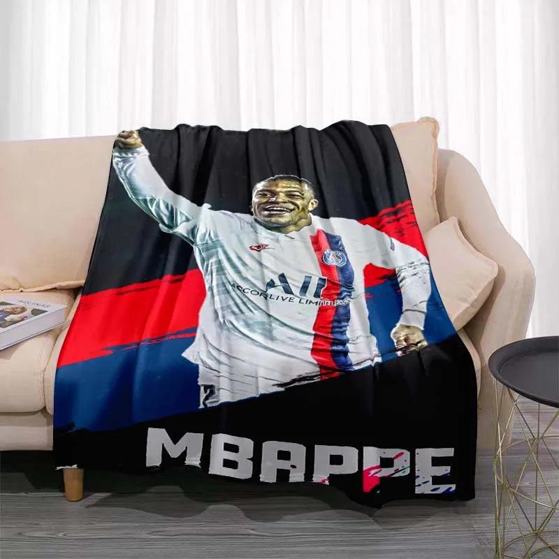 Kylian Mbappé Musterdecke Modische Flanell Atmungsaktive Warme Überwurfdecke Bett Bett Sofa Decke Reise Weicher Überwurf Kreatives Geschenk