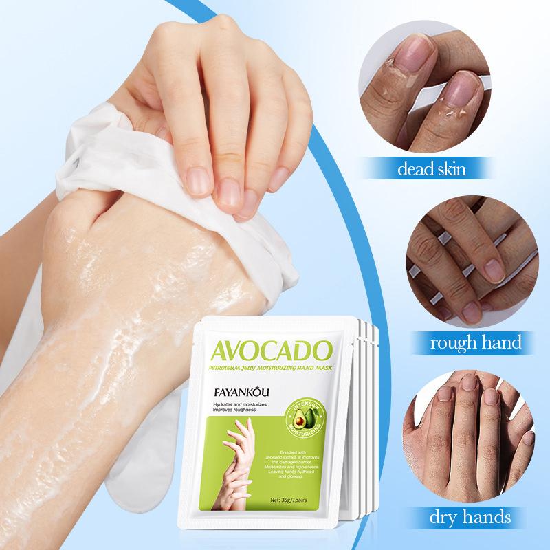 1 Pairs Avocado Moisturizing Hand Mask Hands Remove Dead Skin Rejuvenating Nourishing Hydrating Hand Skin Care Products
