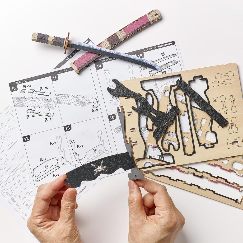 One Piece Roronoa Sword Sandai Kitetsu A Wooden 3D Puzzle DIY Craft Kit That Can Be Enjoyed by Elementary School Children To Adults An Educational Toy