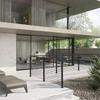 Cable Railing Post 42x1x2in L-Shaped Hole Corner Railing Post Black 1Pc