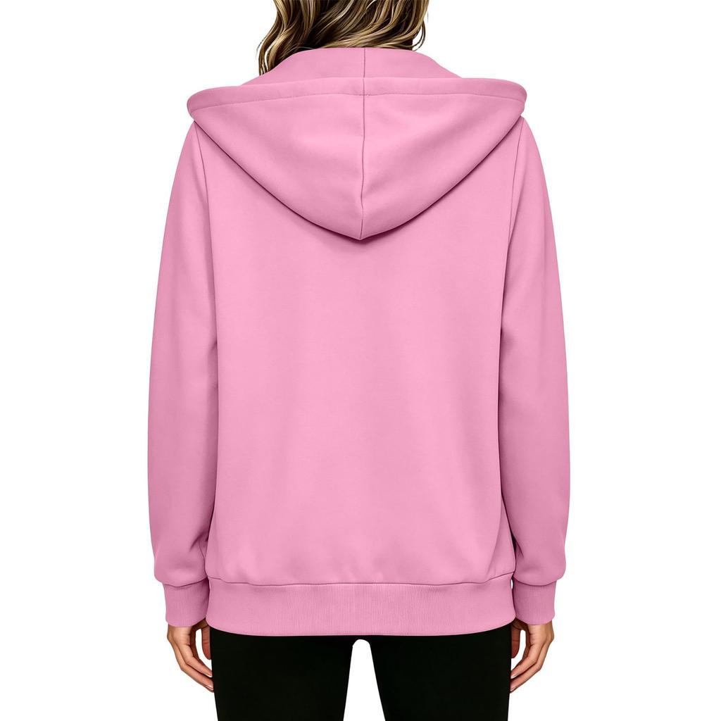 Women's Long Sleeve Zip Up Hoodie with Pockets Casual Sweatshirt