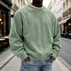 Men's Casual Corduroy Crewneck Sweatshirt Long Sleeve Pullover for Spring and Fall
