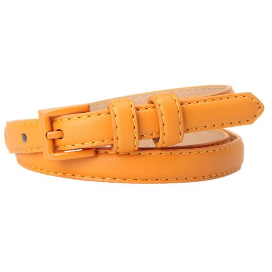 Women Thin Pants Belt Solid Color Faux Leather Waistband Adjustable Length Multi Holes Design Jeans Belt