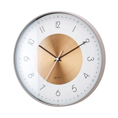 Interform Wall Clock Norte Copper Warm Gray White Sweep Movement CL-4090