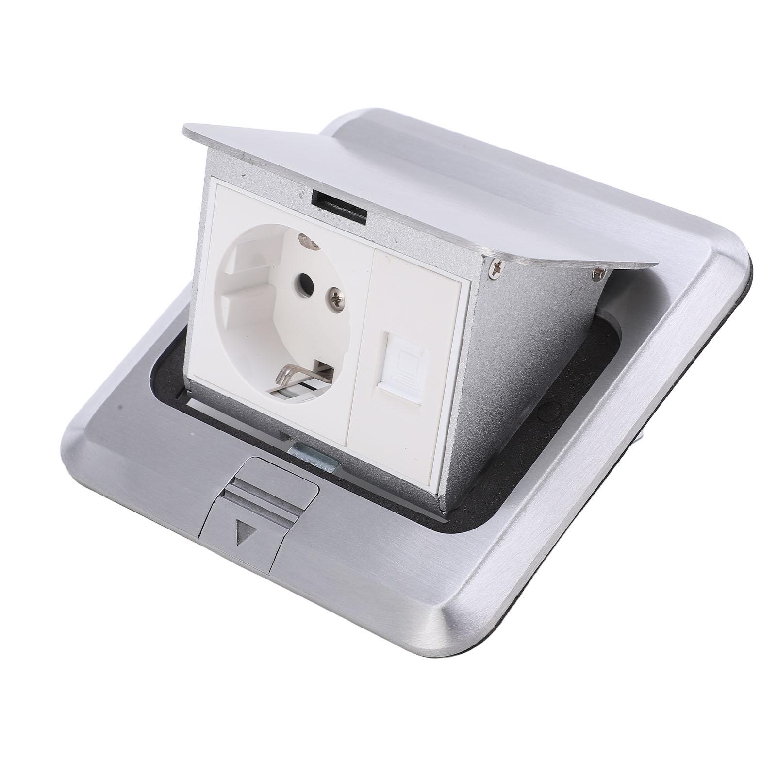 

Підлогова розетка Водонепроникна Хороша герметизація Вбудована безпечна Практична срібляста підлогова розетка 250 В 16 A