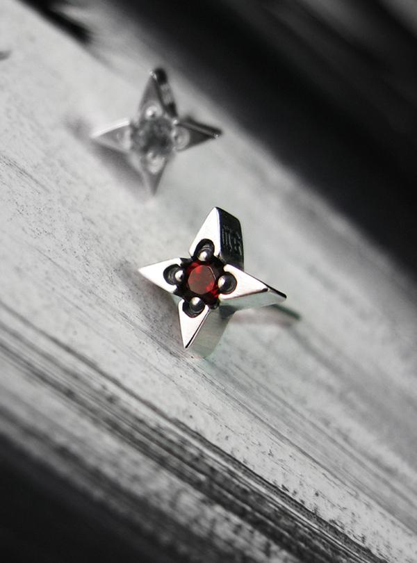 Sterlingworth Starlight-S1 Natural Stone Silver Cross Earrings