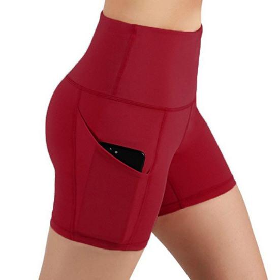 Kısa Pantolon Slim Fit Ter Emici Büyük Beden Yüksek Bel Spor Şortu Koşu İçin