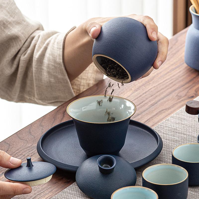 Complete set of ceramic Kung Fu tea sets, large set for home use, gifts for people, leaders, business, cultural and creative high-end gifts