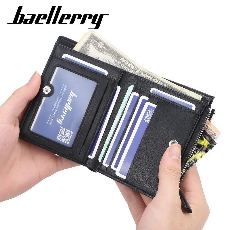Short Men's Wallet Korean Version Multi Card Driver's License Zipper Buckle Leather Ticket Holder