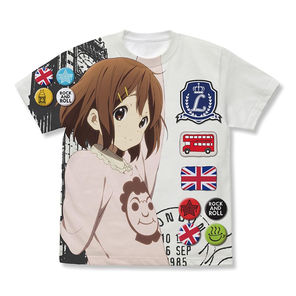 

[Official] 2D Cospa K-On! Yui Hirasawa Full Graphic T-Shirt the UK Ver. WHITE L size