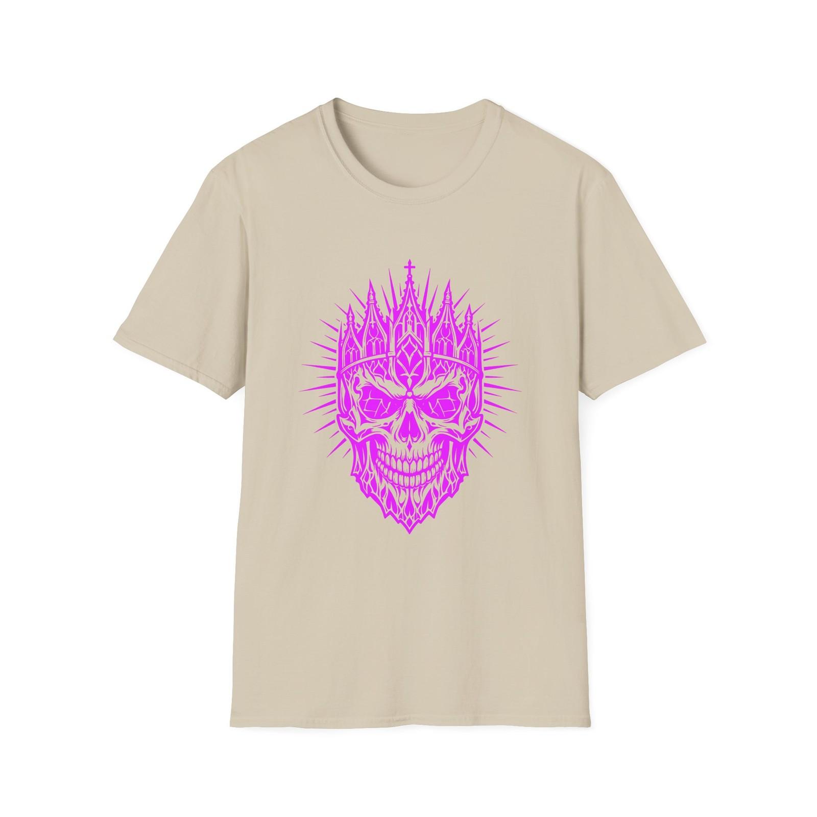 Gothic Skull Church Crown Cathedral Symbol Dark Sacred Unisex Softstyle T-Shirt S
