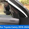 For Toyota Camry 2018-  2024 Carbon Fiber Front Window A Pillar Audio Speaker Loudspeaker Cover Trim Inner Accessories