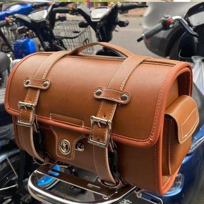Universal Motorcycle Rear Seat Bag for Honda, Suzuki, Haojue, Dayang, Liexing - Retro Luggage Rack Hanging Bag for Scooters