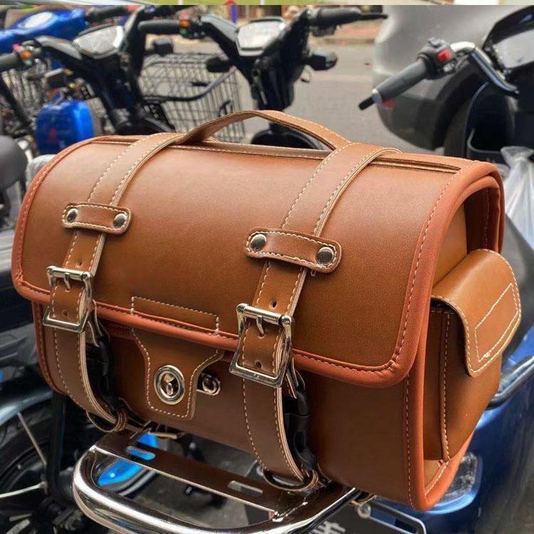 

Universal Motorcycle Rear Seat Bag for Honda, Suzuki, Haojue, Dayang, Liexing - Retro Luggage Rack Hanging Bag for Scooters 12 inch